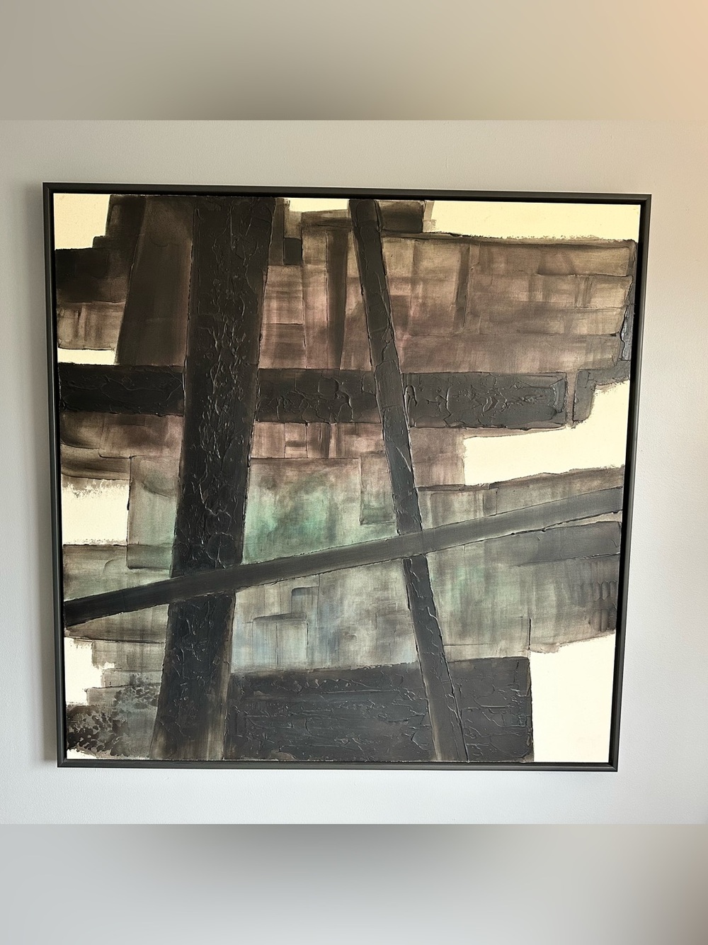 50x50 Prismatic Lines Framed Canvas